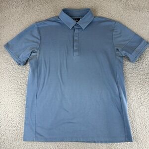 Rapha Polo Shirt Mens M Blue Essential Quick Drying Pique Performance Casual